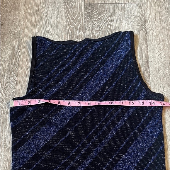 Y2K Rave Glittery Black and Blue Tank Top shirt size large - Picture 5 of 6